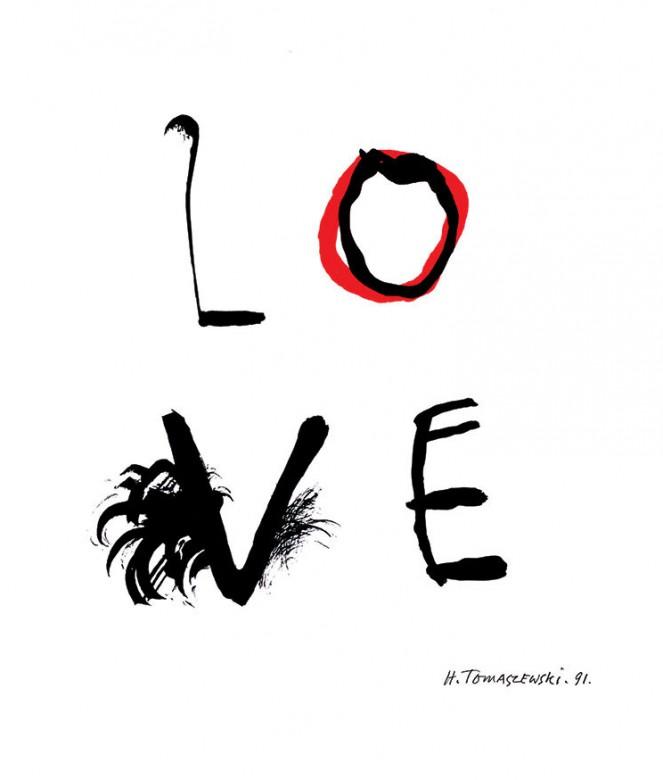 Love exhibition poster by Henryk Tomaszewski, 1991.