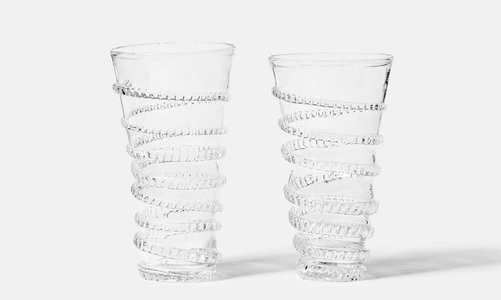 Alexander Kirkeby crystal cocktail glasses with textured design